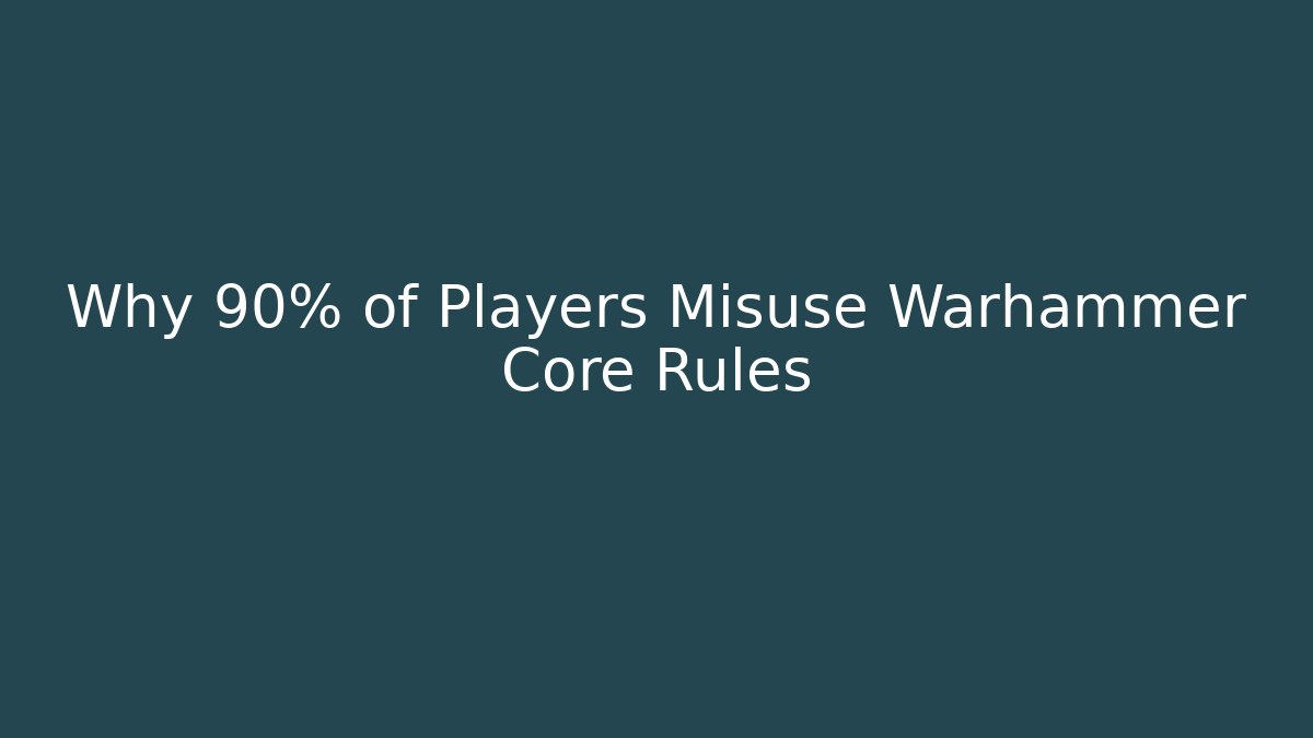 Why 90% of Players Misuse Warhammer Core Rules - Método de Aprovação
