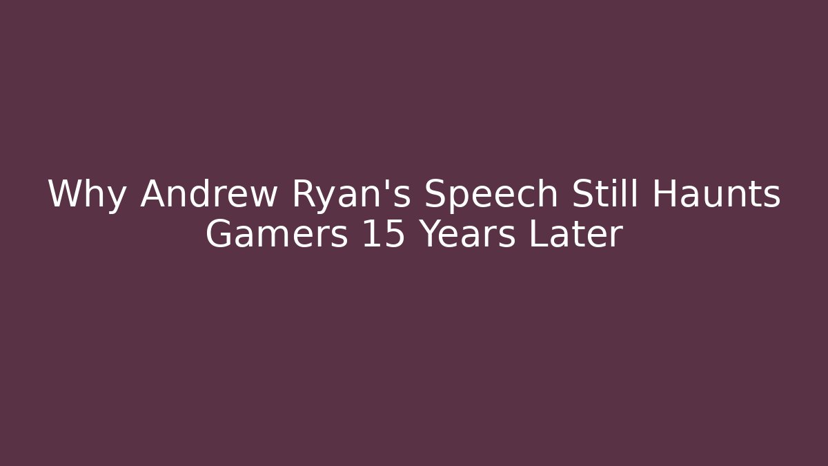 Why Andrew Ryan's Speech Still Haunts Gamers 15 Years Later