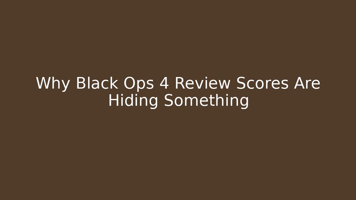 Why Black Ops 4 Review Scores Are Hiding Something