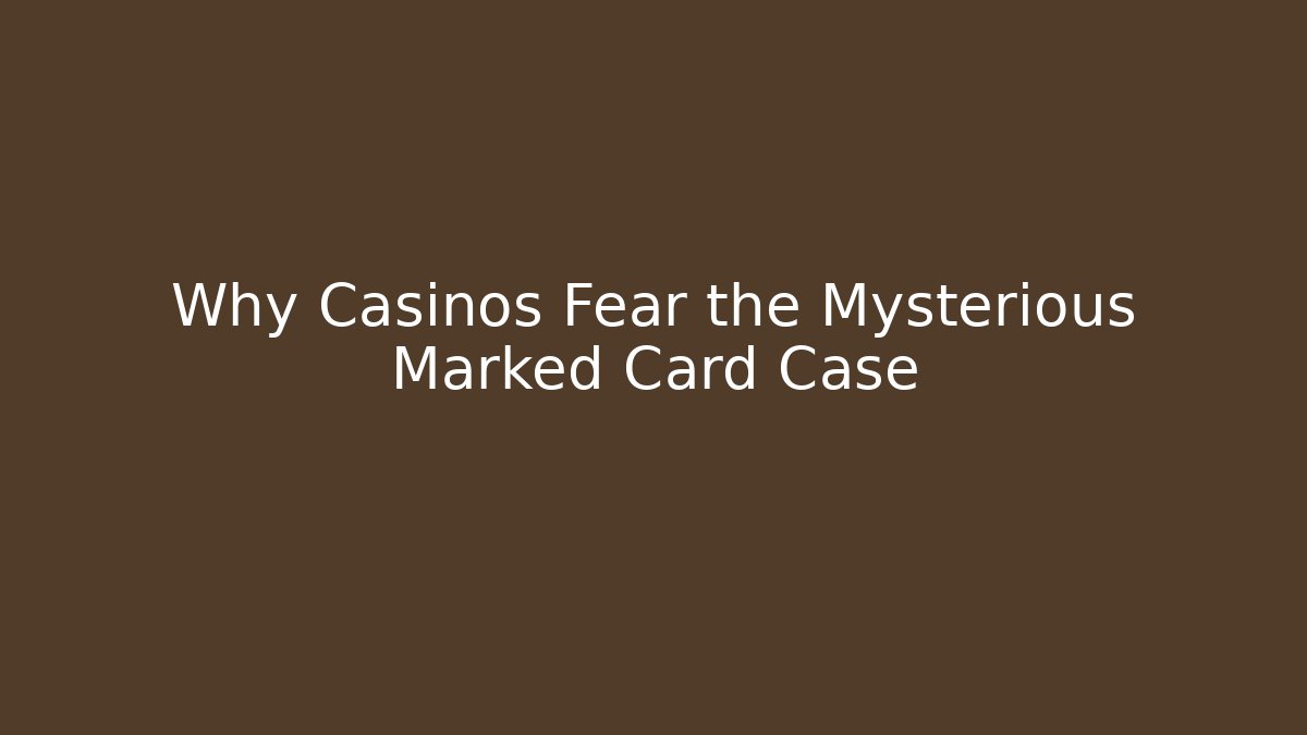 Why Casinos Fear the Mysterious Marked Card Case