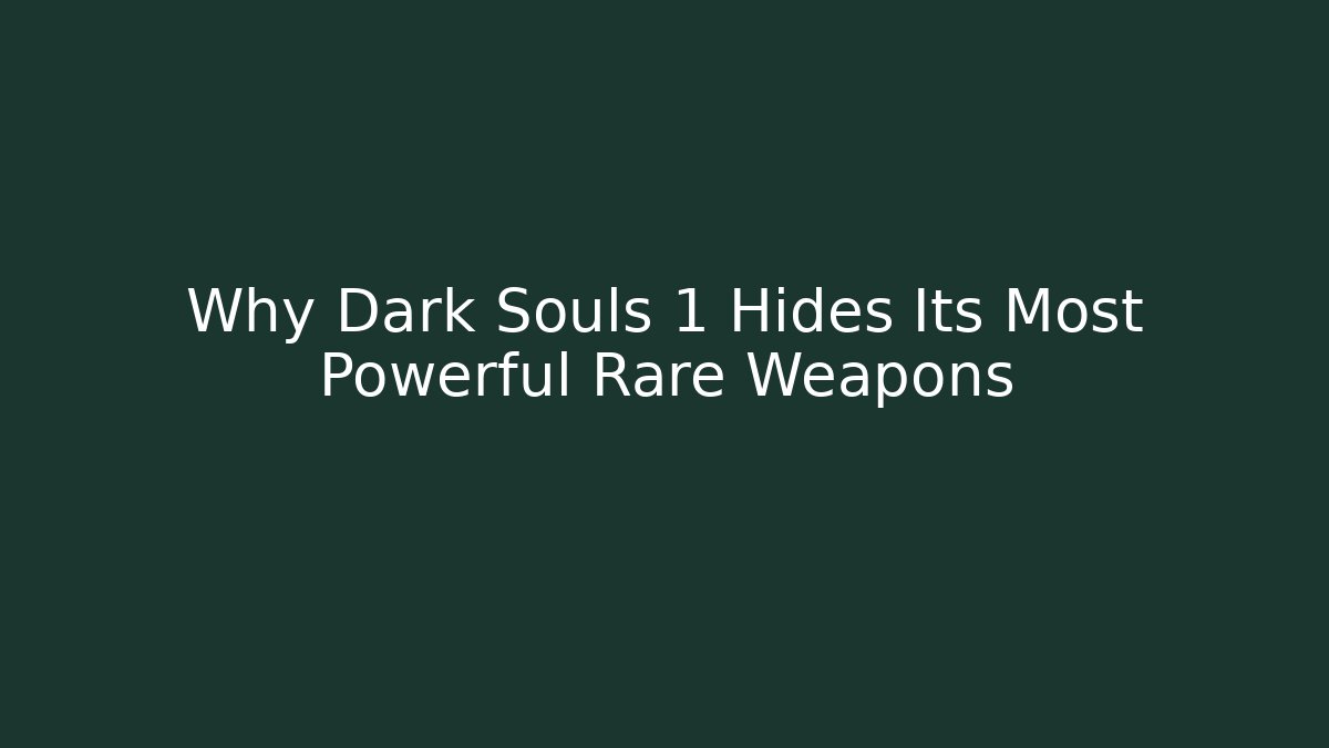 Why Dark Souls 1 Hides Its Most Powerful Rare Weapons