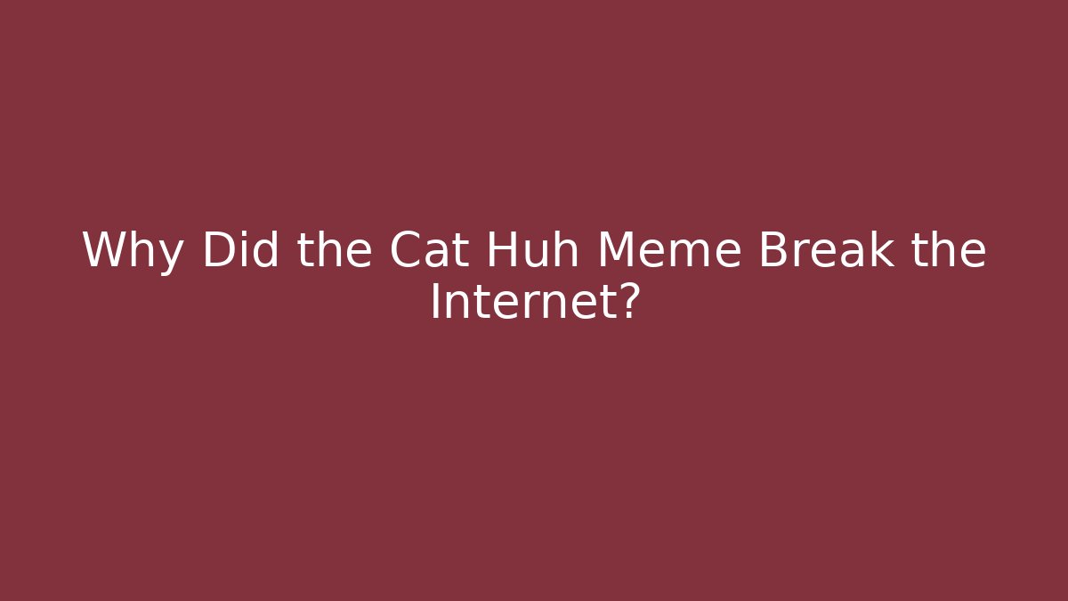 Why Did the Cat Huh Meme Break the Internet?