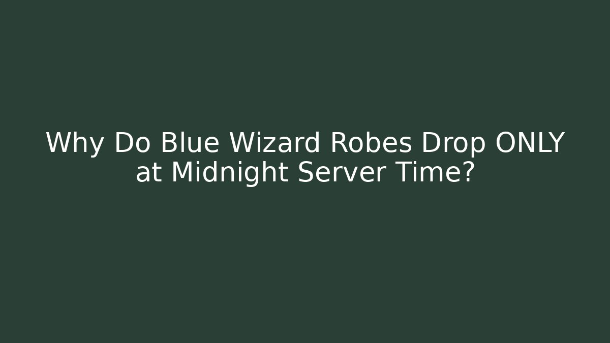 Why Do Blue Wizard Robes Drop ONLY at Midnight Server Time?