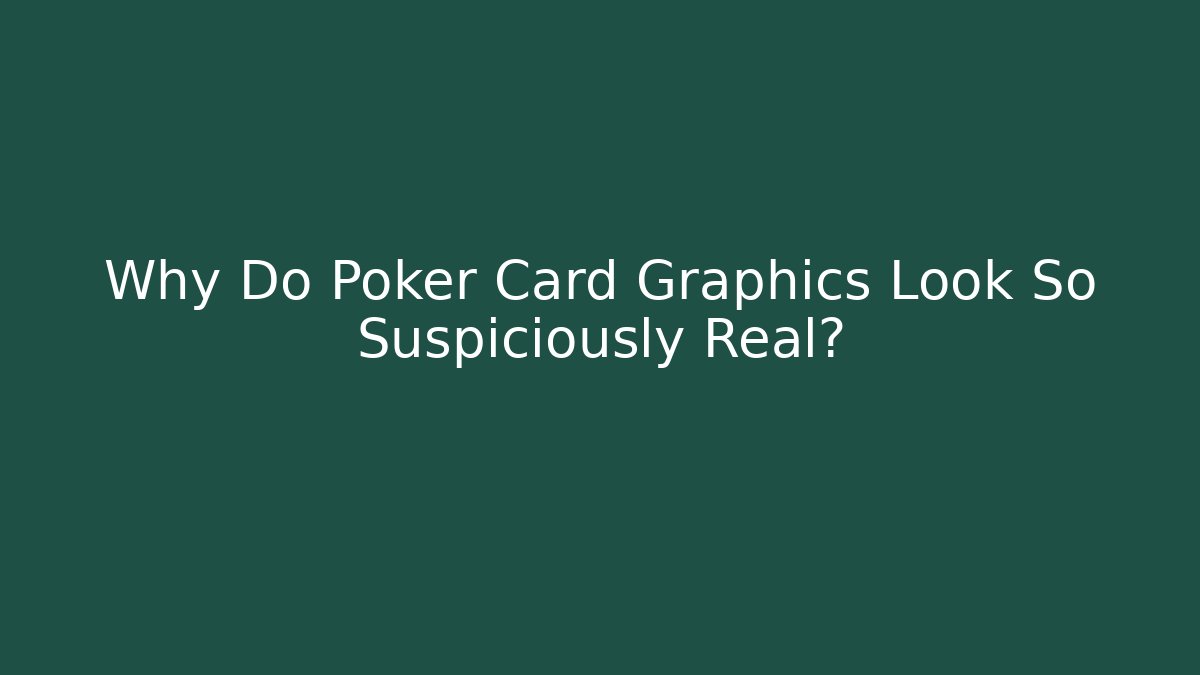 Why Do Poker Card Graphics Look So Suspiciously Real?