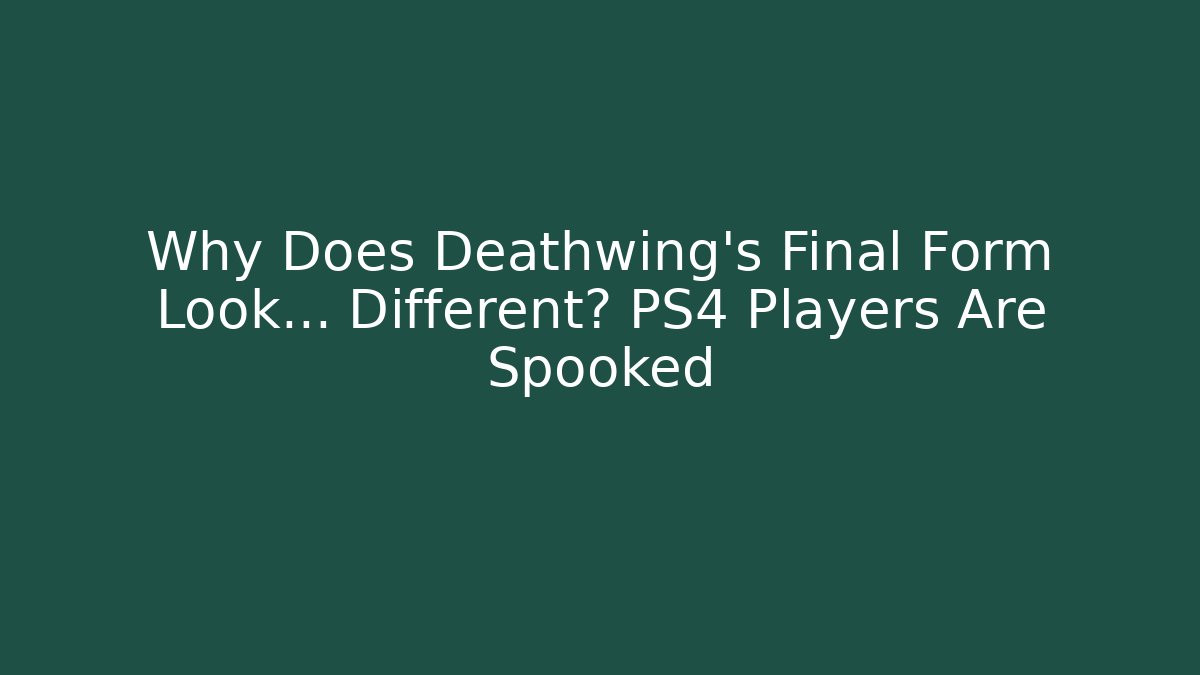 Why Does Deathwing's Final Form Look… Different? PS4 Players Are Spooked - Método de Aprovação