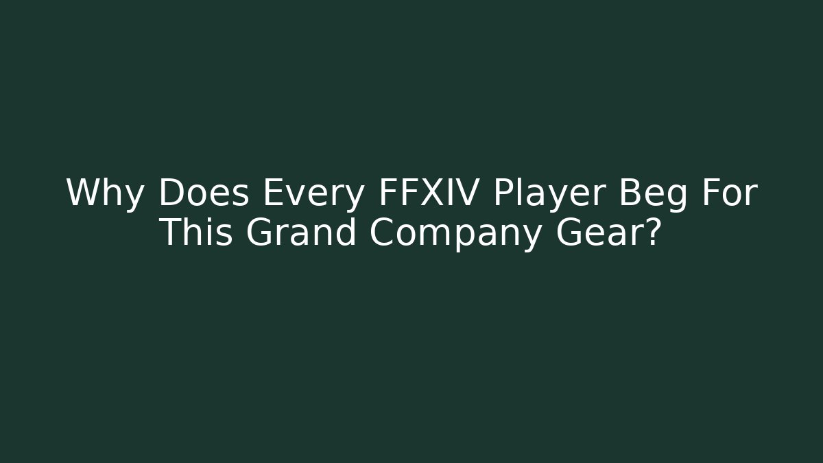 Why Does Every FFXIV Player Beg For This Grand Company Gear?