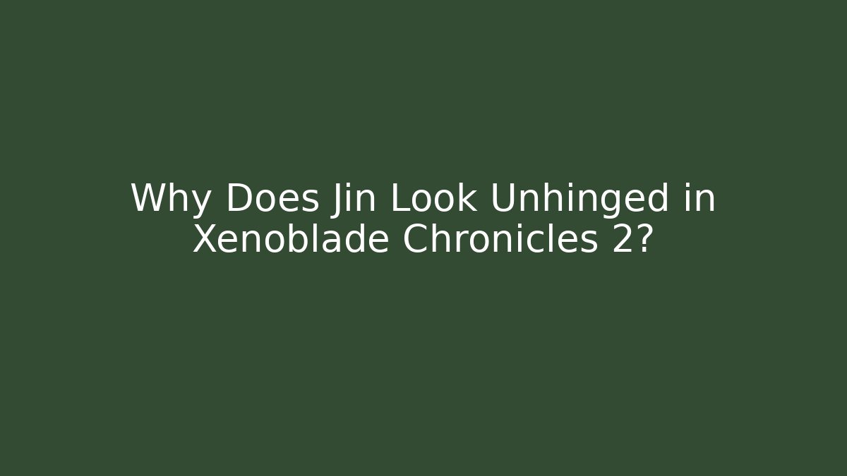 Why Does Jin Look Unhinged in Xenoblade Chronicles 2?