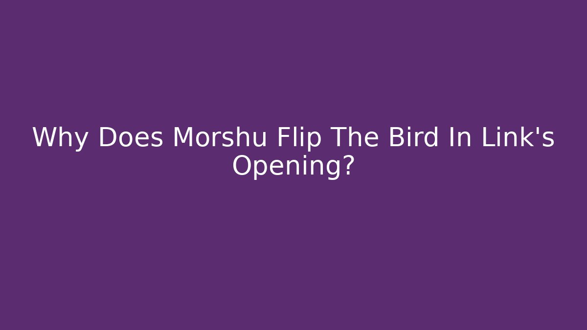Why Does Morshu Flip The Bird In Link's Opening?