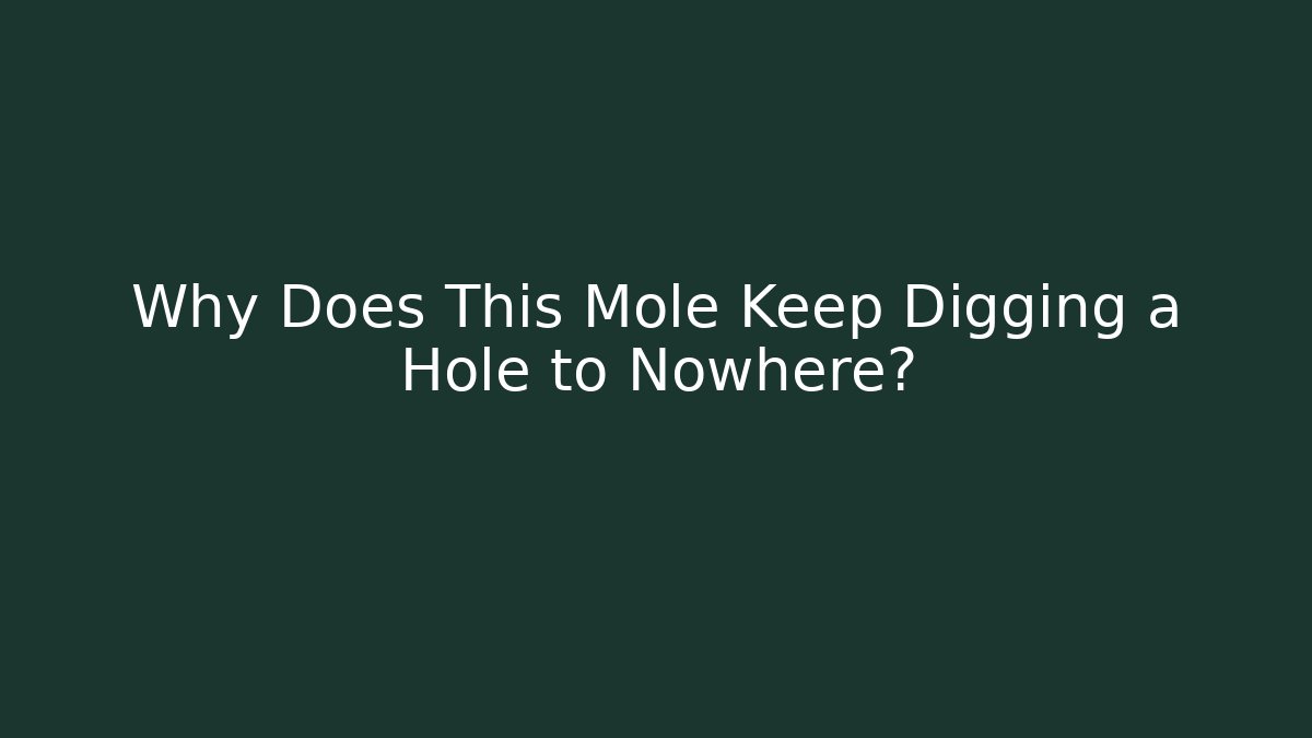 Why Does This Mole Keep Digging a Hole to Nowhere?