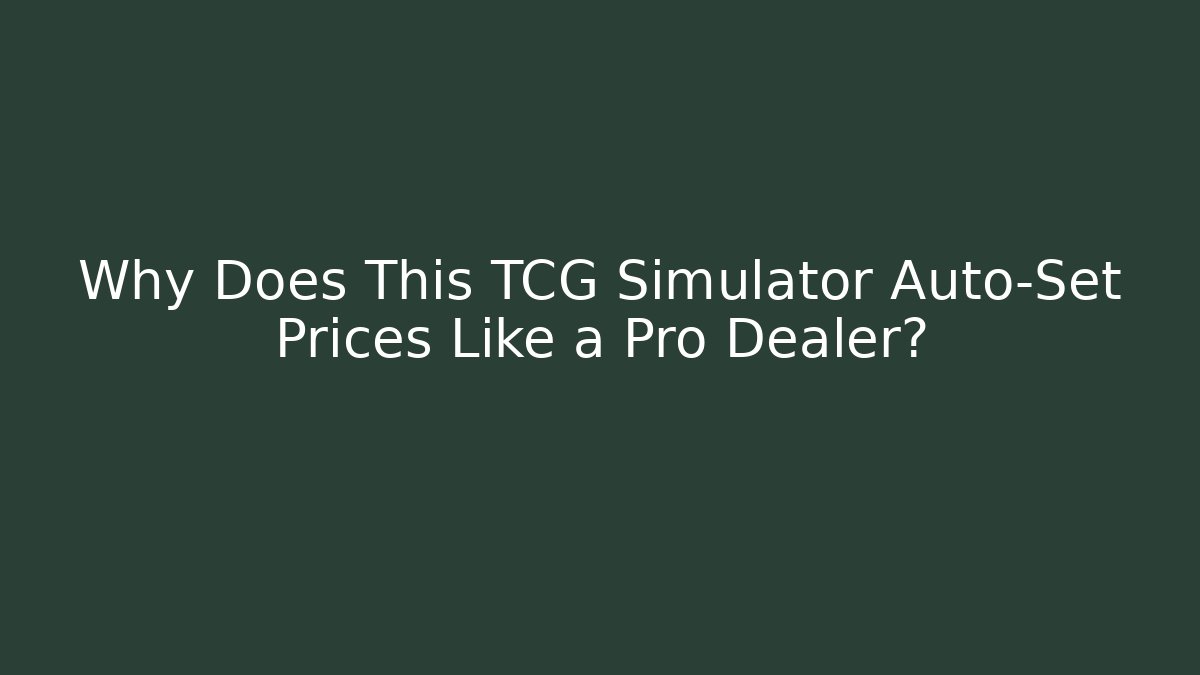 Why Does This TCG Simulator Auto-Set Prices Like a Pro Dealer?
