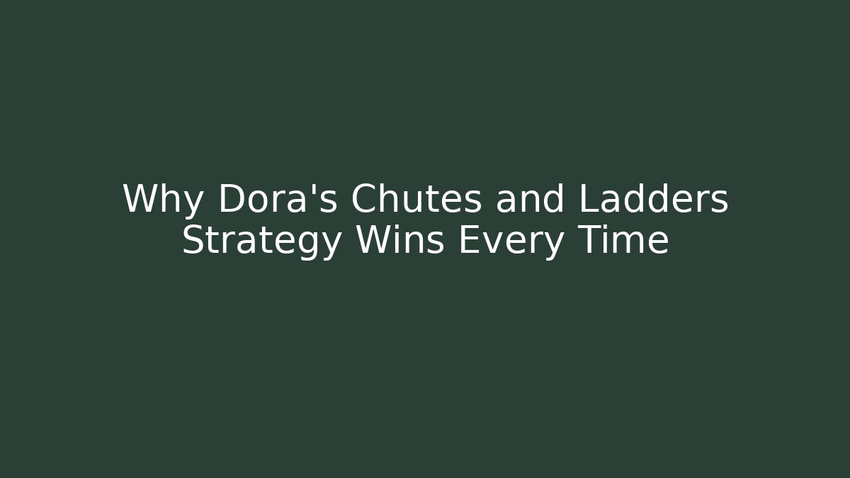 Why Dora's Chutes and Ladders Strategy Wins Every Time