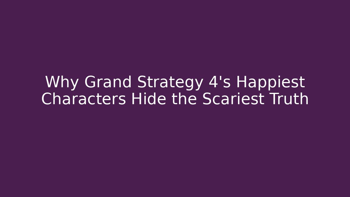 Why Grand Strategy 4's Happiest Characters Hide the Scariest Truth - Método de Aprovação