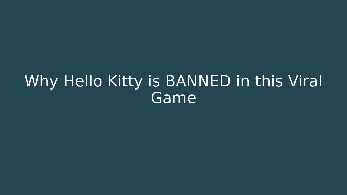 Why Hello Kitty is BANNED in this Viral Game