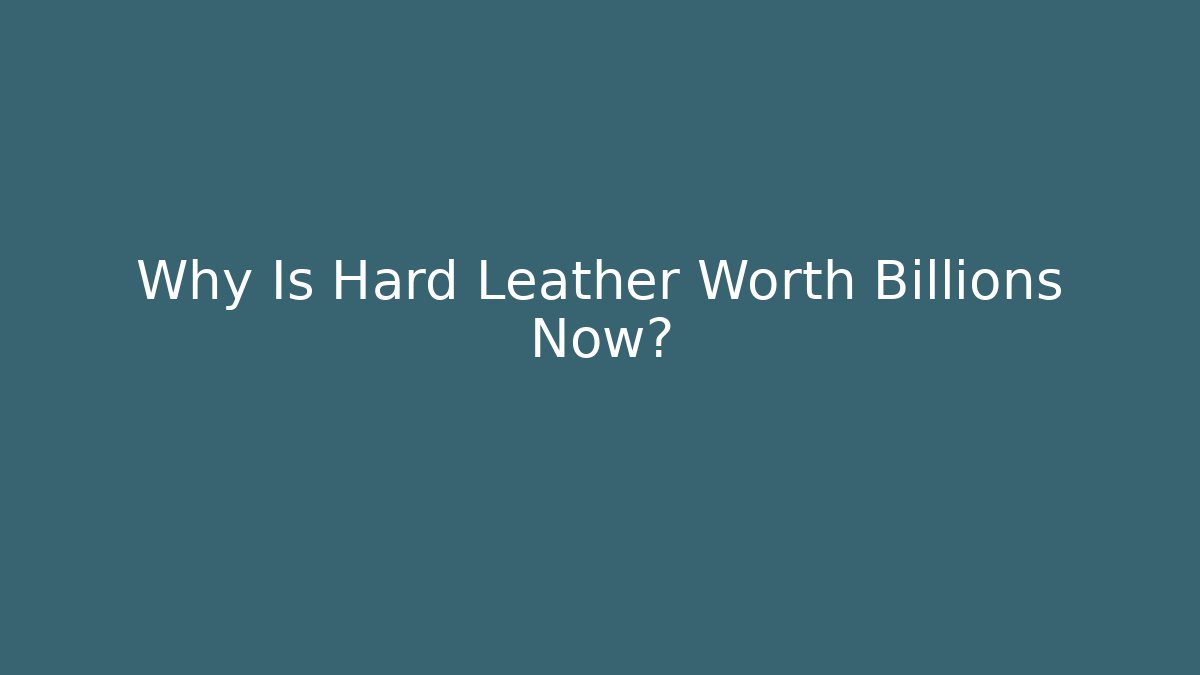 Why Is Hard Leather Worth Billions Now?