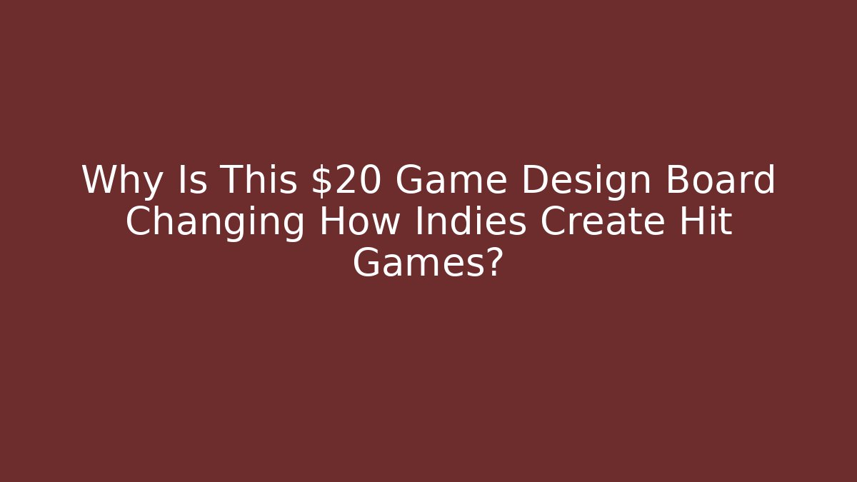 Why Is This $20 Game Design Board Changing How Indies Create Hit Games?