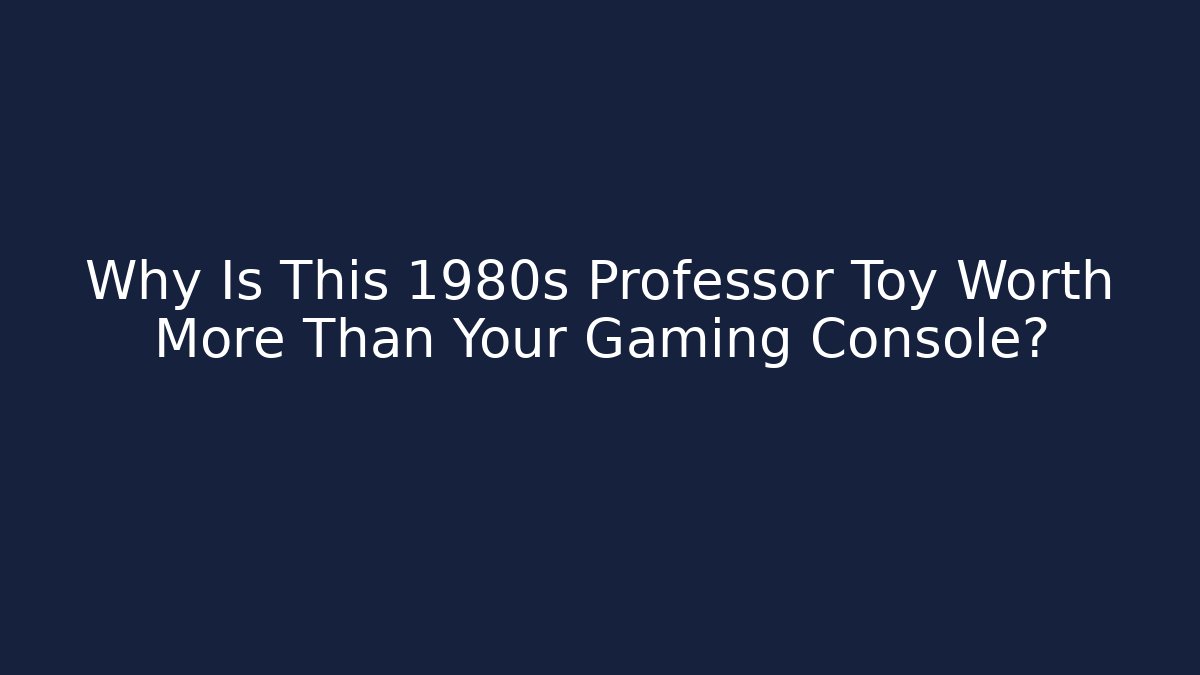 Why Is This 1980s Professor Toy Worth More Than Your Gaming Console?
