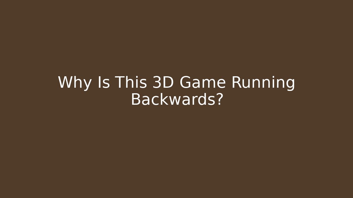 Why Is This 3D Game Running Backwards?