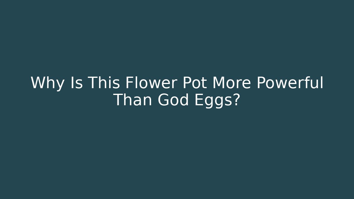 Why Is This Flower Pot More Powerful Than God Eggs?