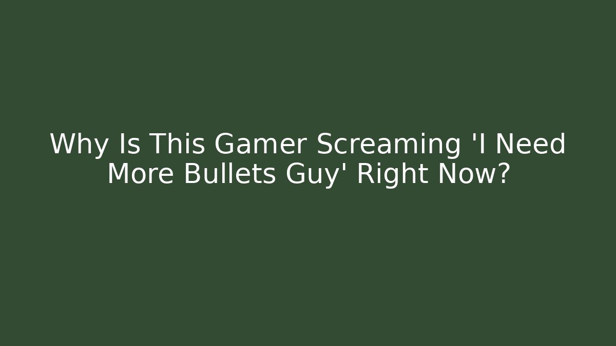 Why Is This Gamer Screaming 'I Need More Bullets Guy' Right Now?