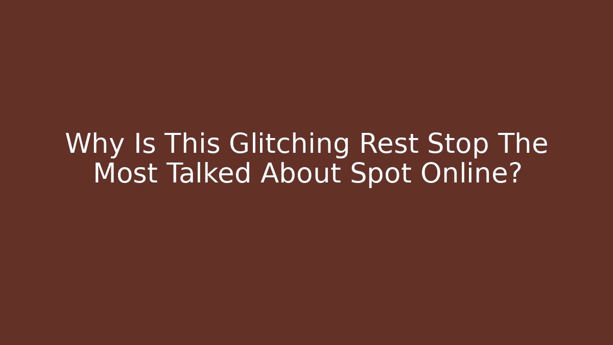 Why Is This Glitching Rest Stop The Most Talked About Spot Online?