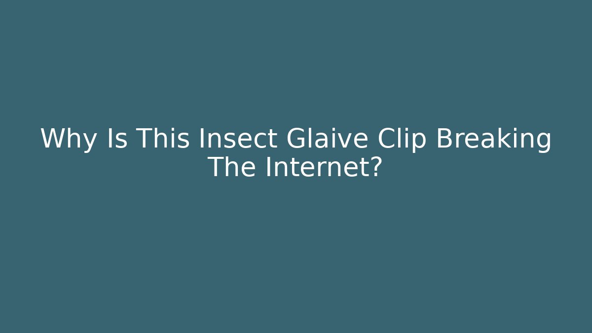 Why Is This Insect Glaive Clip Breaking The Internet?