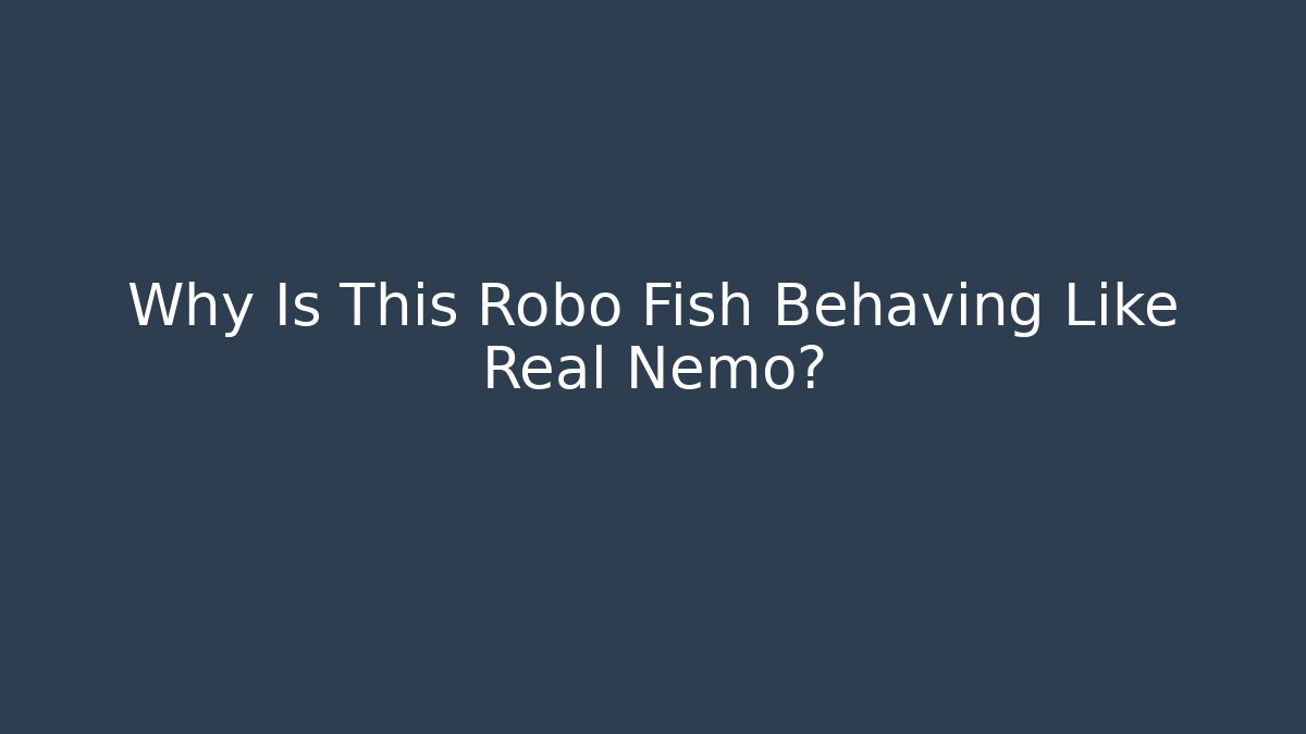 Why Is This Robo Fish Behaving Like Real Nemo?