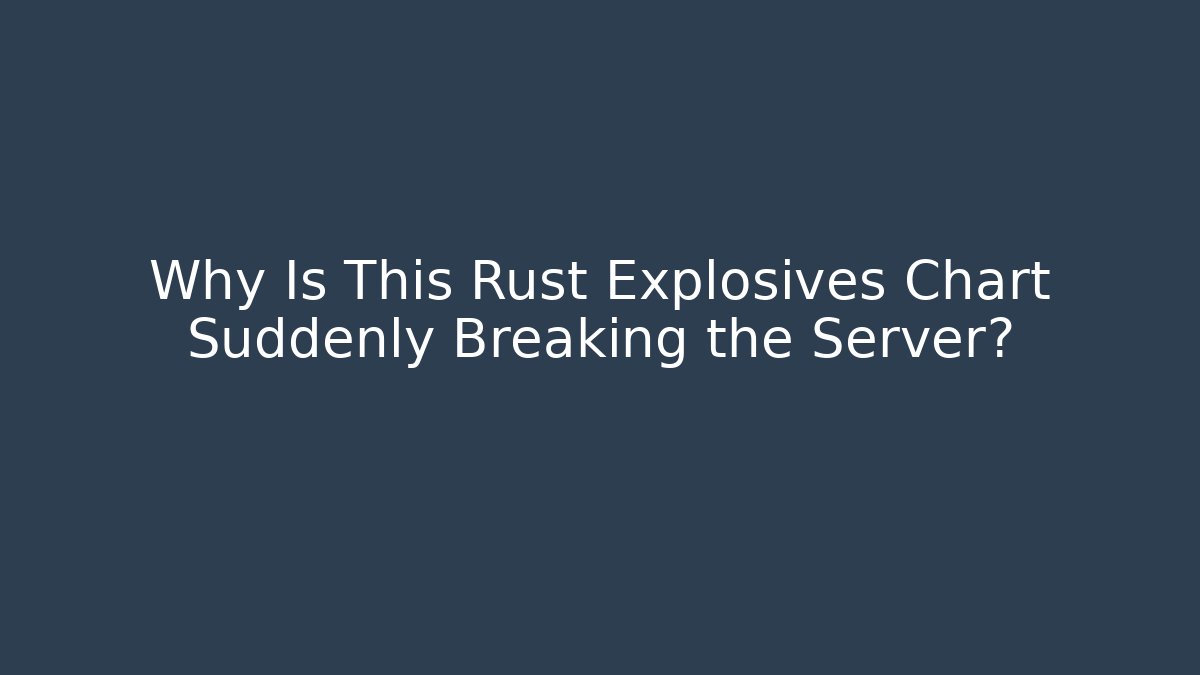 Why Is This Rust Explosives Chart Suddenly Breaking the Server? - Método de Aprovação