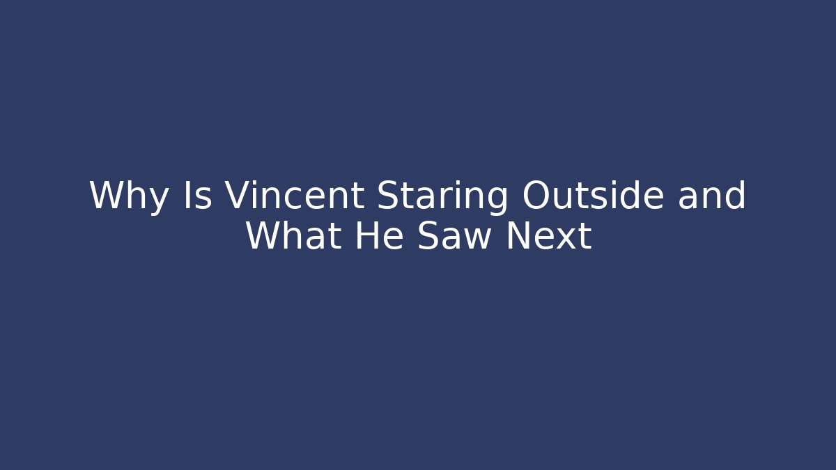 Why Is Vincent Staring Outside and What He Saw Next