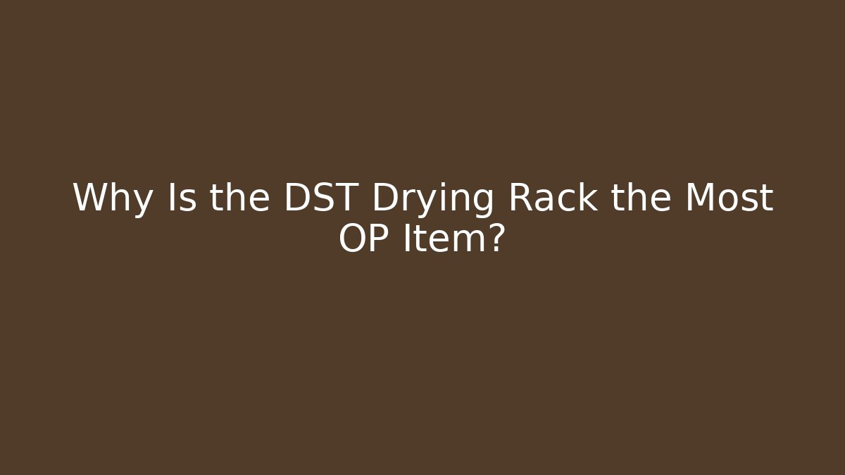 Why Is the DST Drying Rack the Most OP Item?