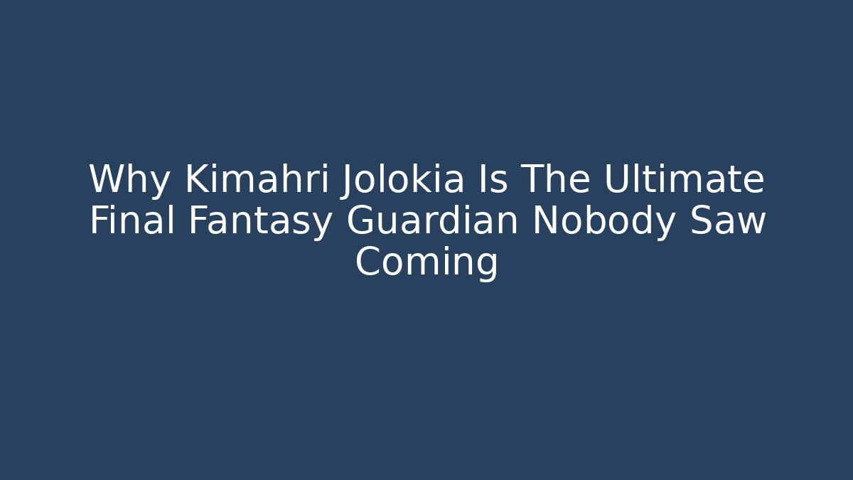 Why Kimahri Jolokia Is The Ultimate Final Fantasy Guardian Nobody Saw Coming