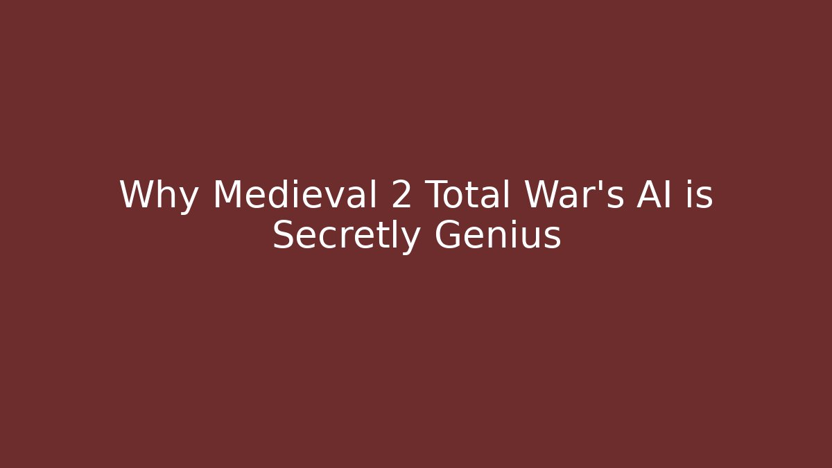 Why Medieval 2 Total War’s AI is Secretly Genius