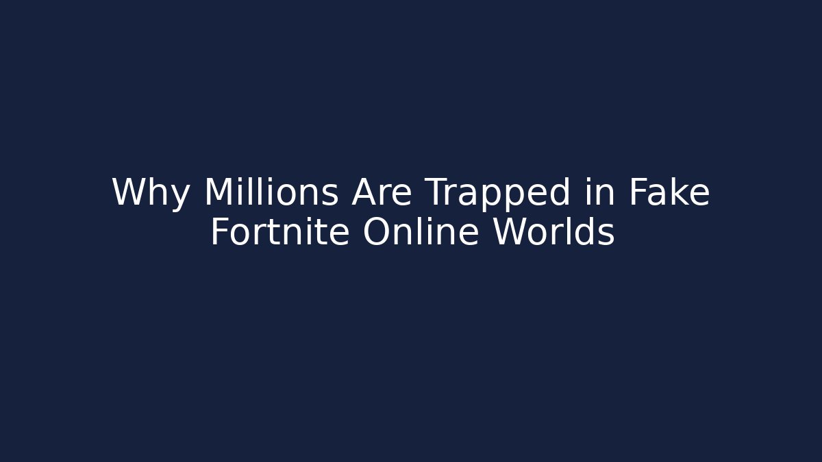 Why Millions Are Trapped in Fake Fortnite Online Worlds