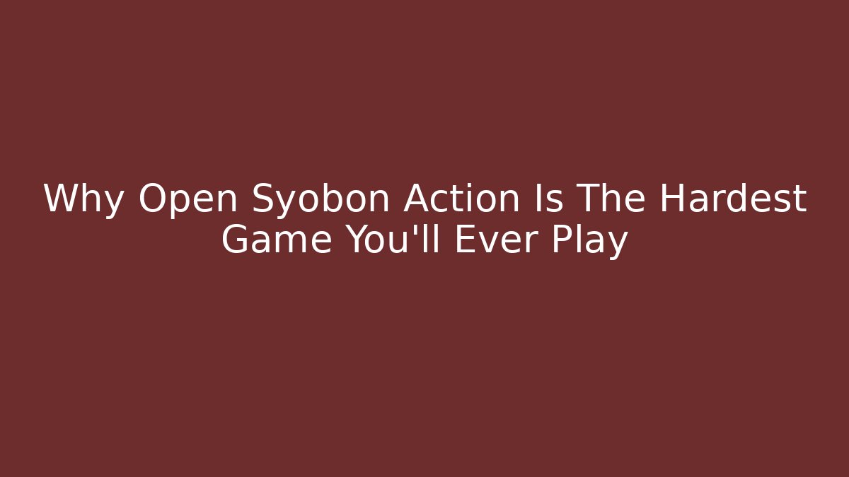 Why Open Syobon Action Is The Hardest Game You'll Ever Play