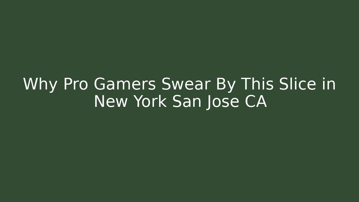 Why Pro Gamers Swear By This Slice in New York San Jose CA