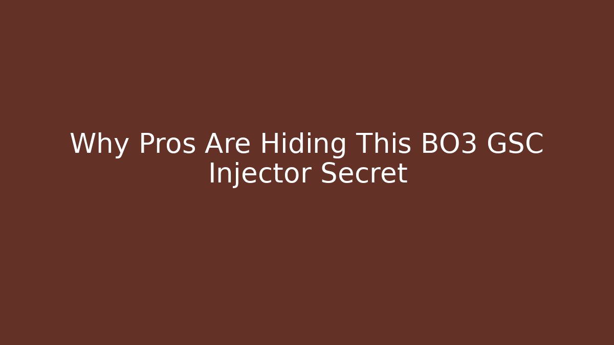 Why Pros Are Hiding This BO3 GSC Injector Secret - Método de Aprovação