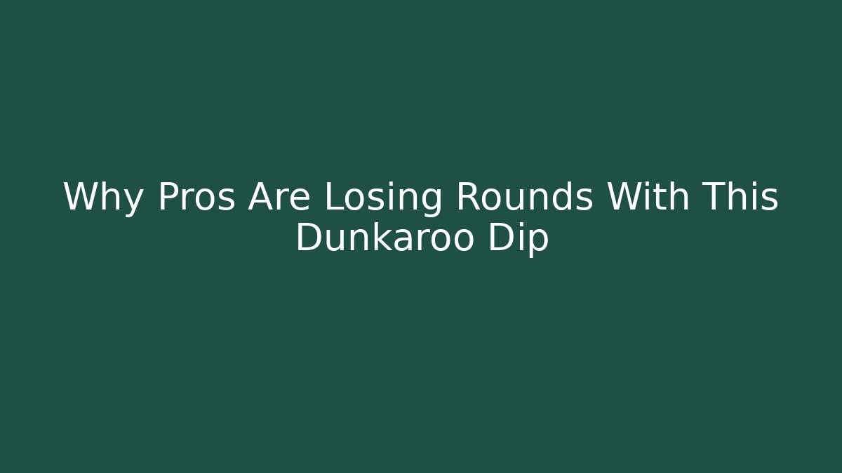 Why Pros Are Losing Rounds With This Dunkaroo Dip - Método de Aprovação