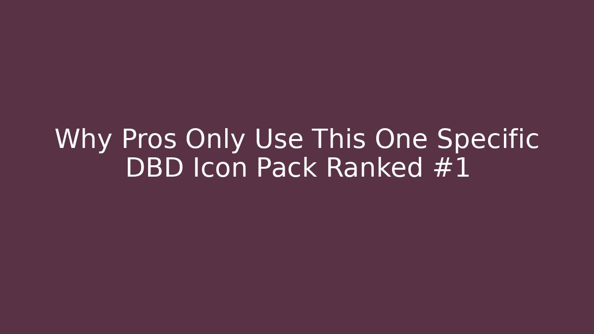 Why Pros Only Use This One Specific DBD Icon Pack Ranked #1