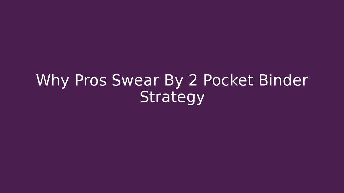 Why Pros Swear By 2 Pocket Binder Strategy
