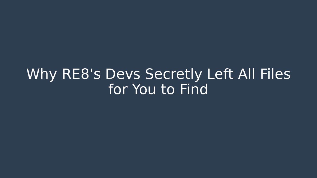 Why RE8's Devs Secretly Left All Files for You to Find