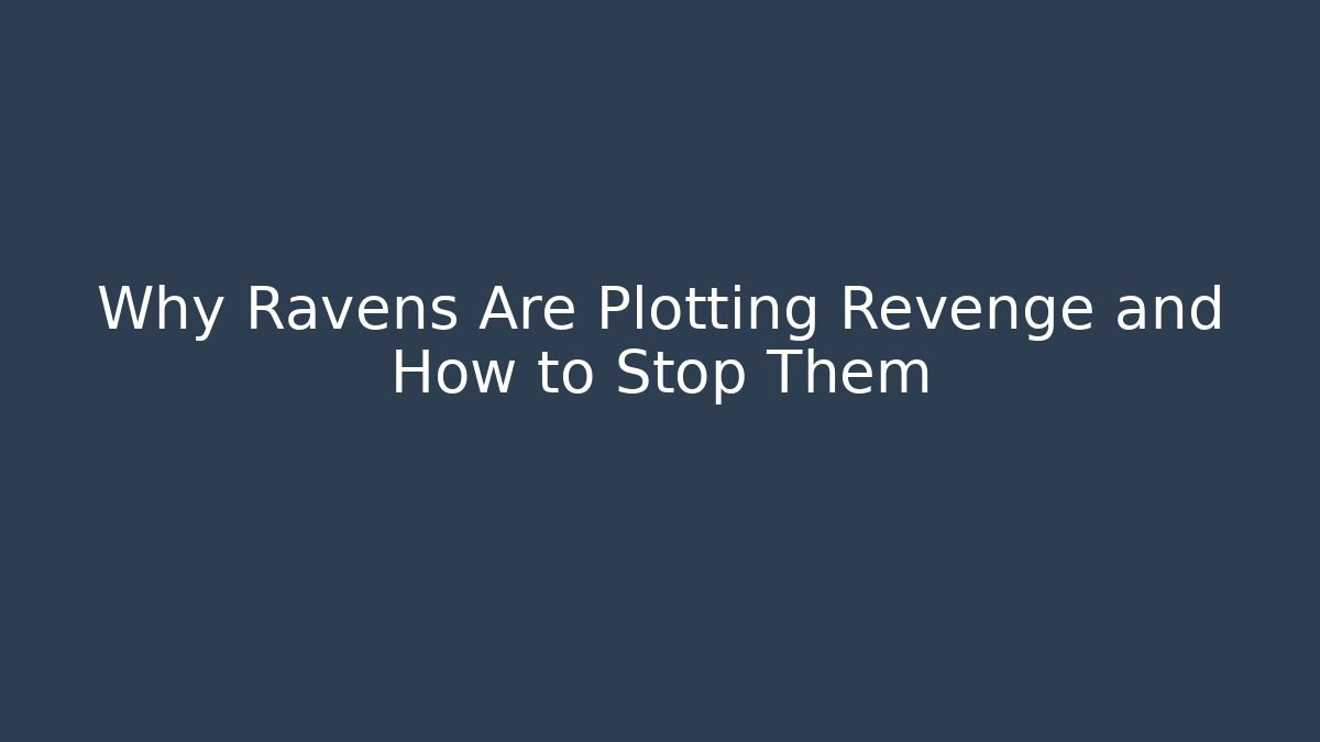 Why Ravens Are Plotting Revenge and How to Stop Them