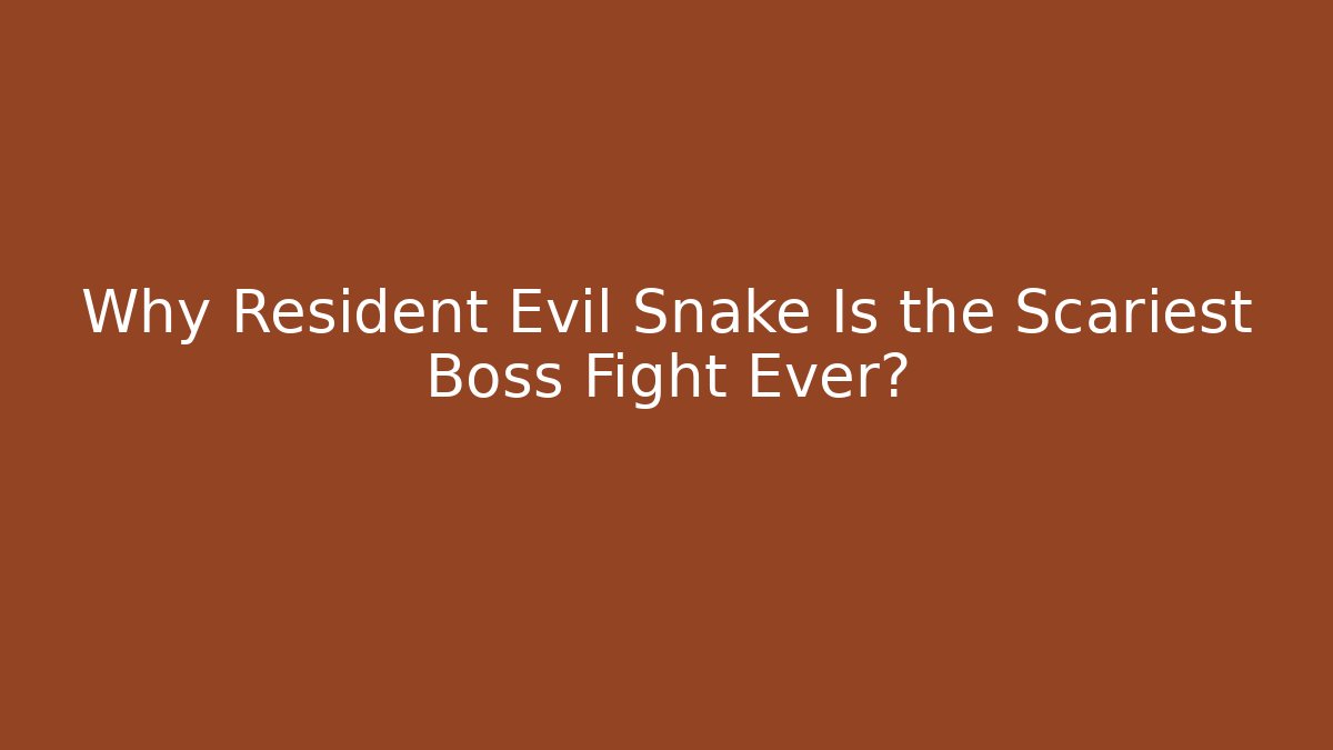 Why Resident Evil Snake Is the Scariest Boss Fight Ever? - Método de Aprovação