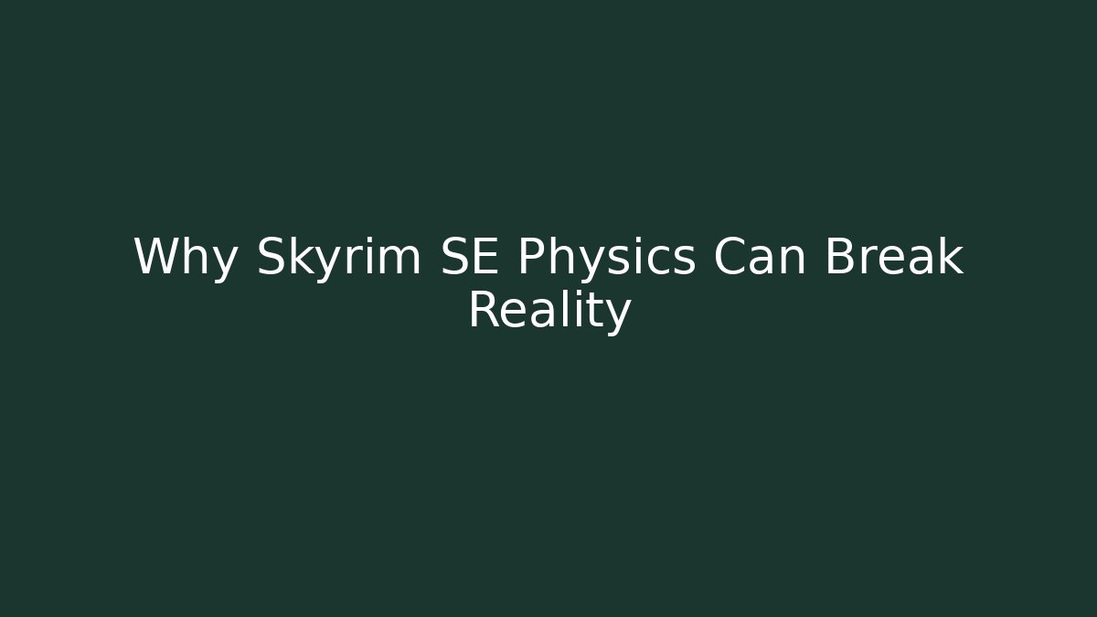 Why Skyrim SE Physics Can Break Reality