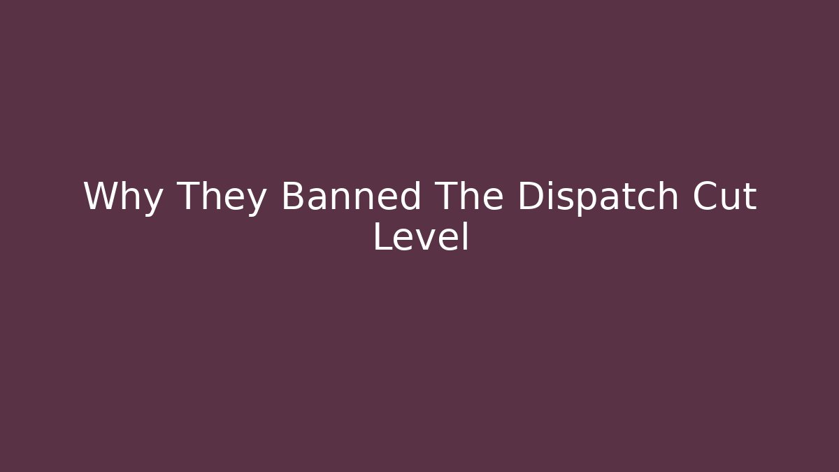 Why They Banned The Dispatch Cut Level