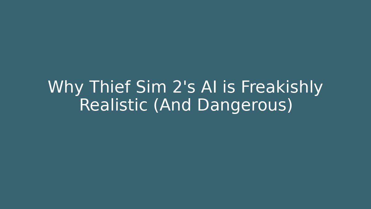 Why Thief Sim 2's AI is Freakishly Realistic (And Dangerous)
