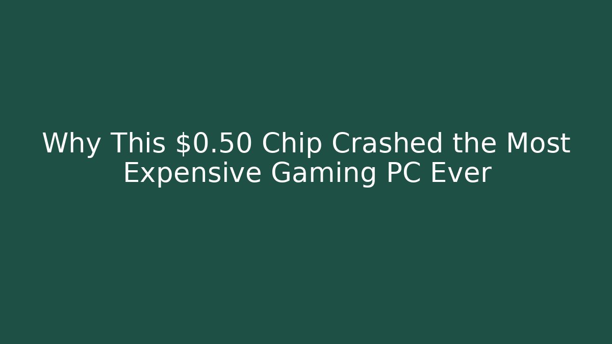 Why This $0.50 Chip Crashed the Most Expensive Gaming PC Ever