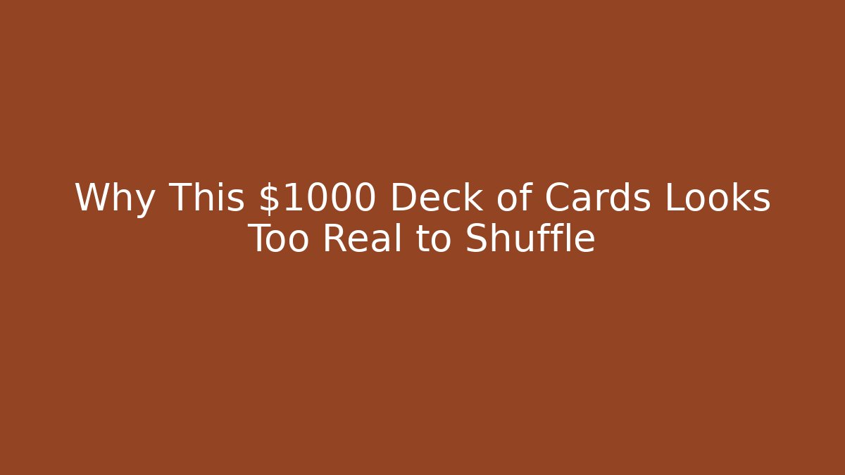 Why This $1000 Deck of Cards Looks Too Real to Shuffle