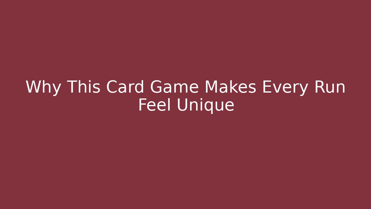 Why This Card Game Makes Every Run Feel Unique
