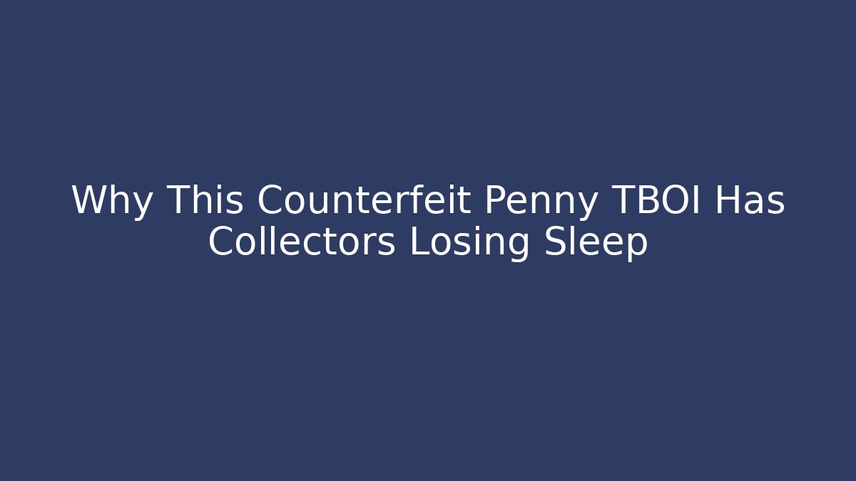 Why This Counterfeit Penny TBOI Has Collectors Losing Sleep