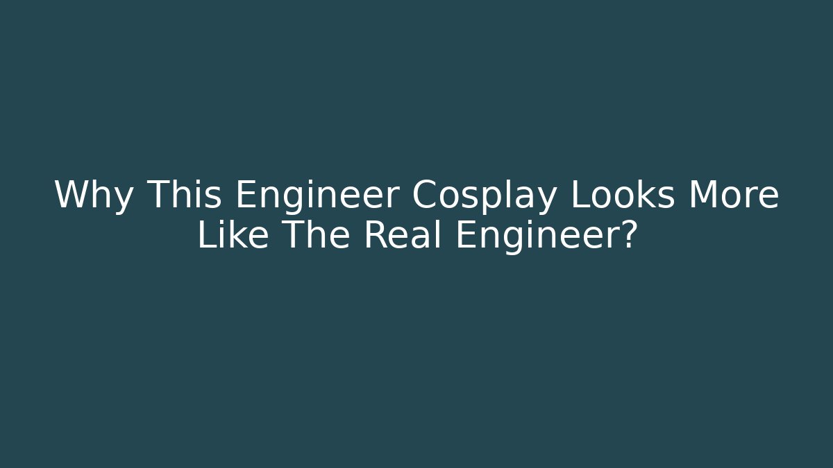Why This Engineer Cosplay Looks More Like The Real Engineer?