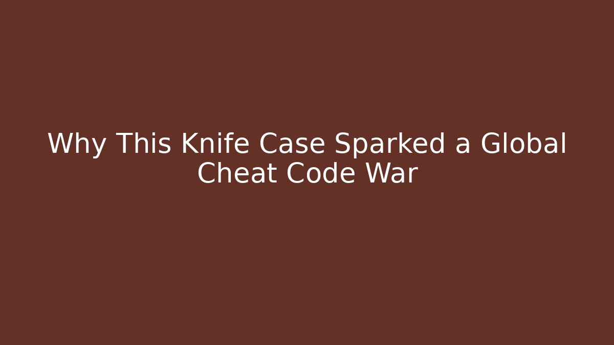 Why This Knife Case Sparked a Global Cheat Code War